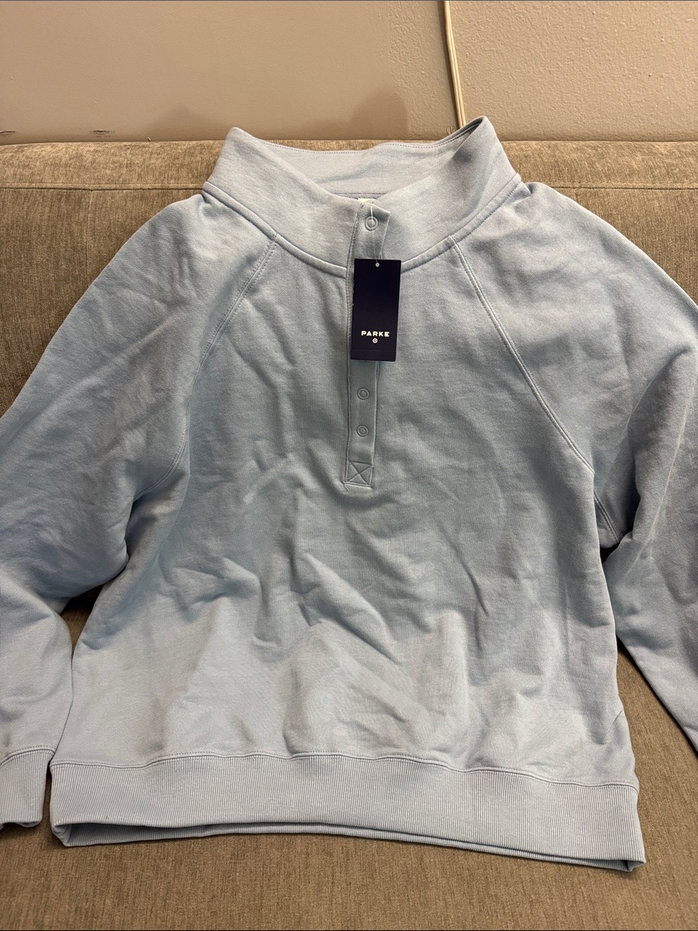 Parke x Target Light Blue Snap-Button Pullover Top